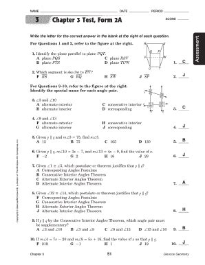 Read Glencoe Geometry Chapter 3 Test 