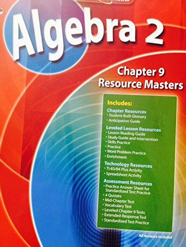 Read Online Glencoe Mathematics Algebra 2 Chapter 9 Resource Masters 