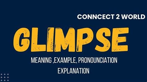 glimpse english
