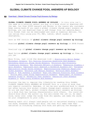 Global Climate Change Answer Key