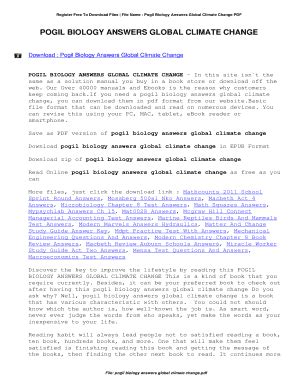 Global Climate Change Pogil Answer Key
