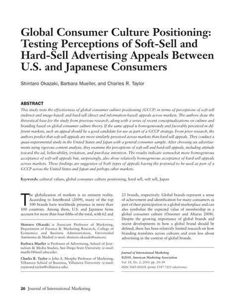 Global Consumer Culture Positioning Testing Perceptions