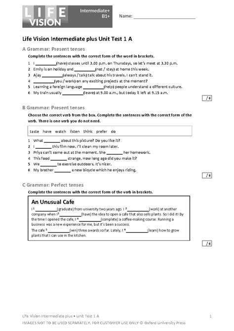 Global Intermediate Test Unit 3