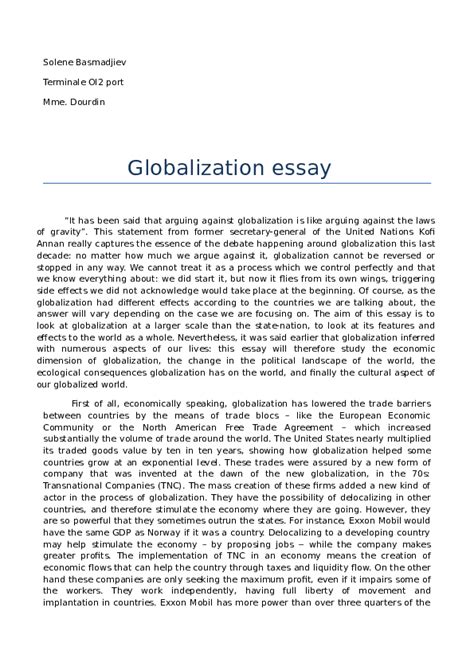 Read Online Globalization Paper 