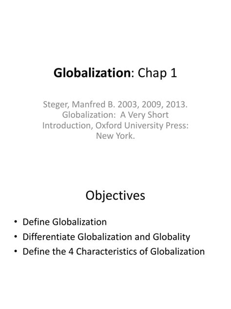Download Globalization Steger Chapter Summary 