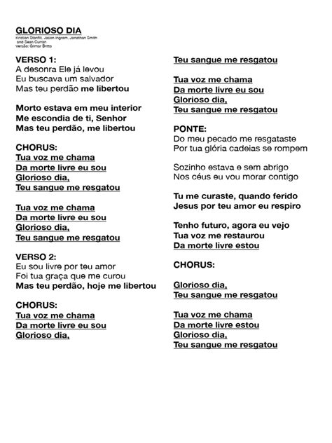 Glorioso Día Letra