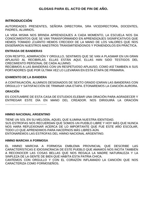 Glosa Para Acto