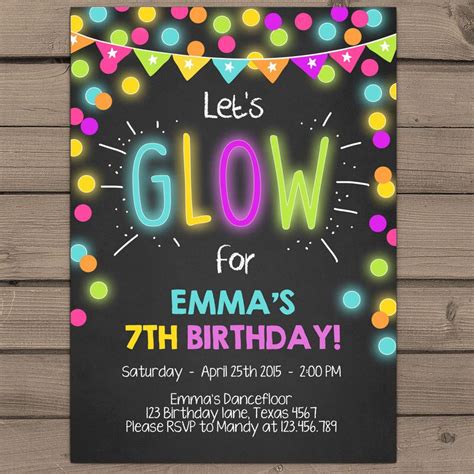 Glow Party Invites Surprise