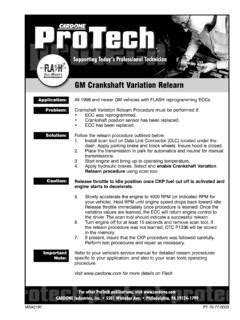 Read Gm Crankshaft Variation Relearn Cardone Log In Pdf 