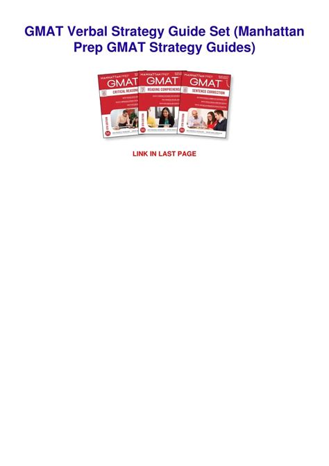 Gmat Verbal Strategy Guide Set Manhattan Prep Gmat Strategy Guides
