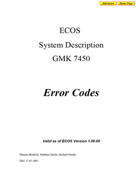 Read Online Gmk Ecos Eks Error 