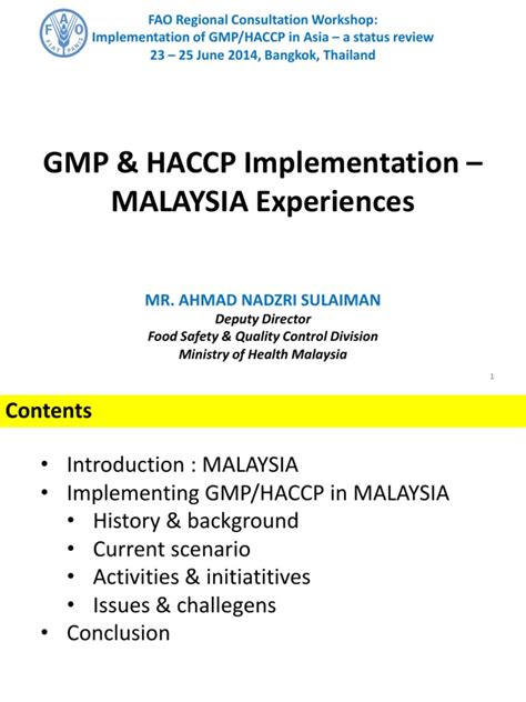 Read Online Gmp Haccp Implementation Malaysia Experiences 