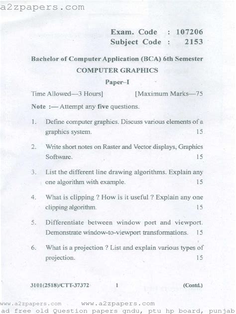 Gndu Old Question Papers