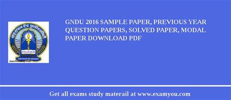 gndu sample papers gndu sample papers