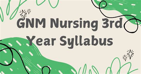 Gnm 3rd Year Syllabus