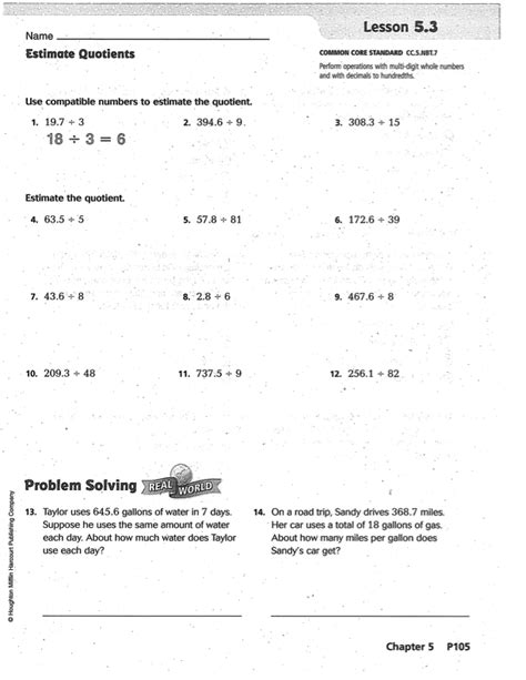 Go Math 5th Grade Chapter 5 Review Part Go Math 5th - Go Math 5th