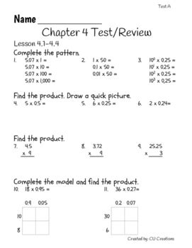 Go Math Chapter 4 Test