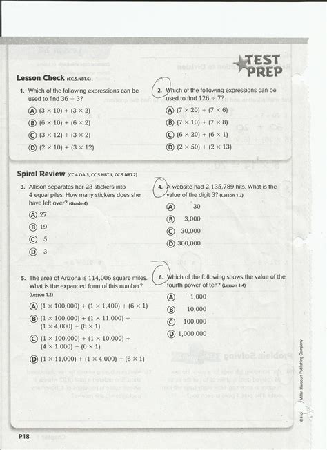 go math homework grade 4 answers
