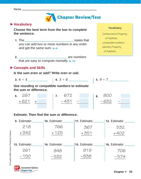 Read Go Math Assessment Chapter Test 