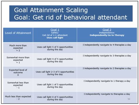 Goal Attainment Scale Light