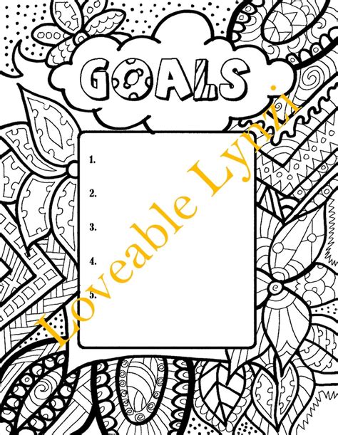 Goal Setting Coloring Pages 12 Pages Relax Amp Goal Setting Coloring Pages - Goal Setting Coloring Pages