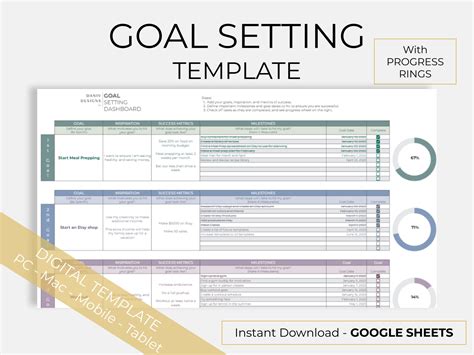 goal setting template excel