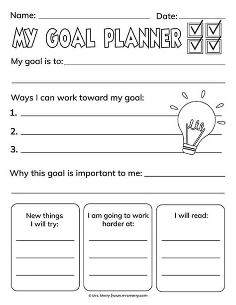 Goal Worksheet For 2nd Grade   Free Printable Goal Setting Worksheets For Kids Homeschool - Goal Worksheet For 2nd Grade