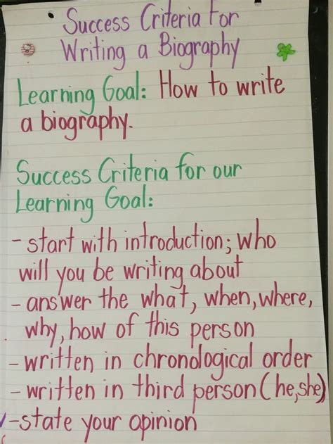 goals in writing a biography