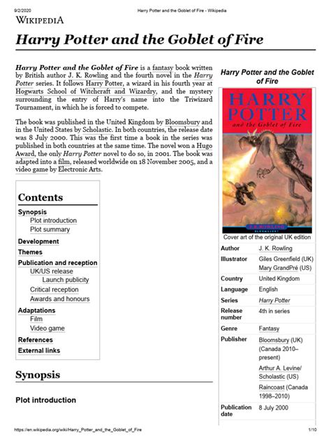 Goblet Of Fire Synopsis