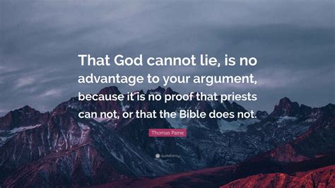 God Cannot Lie