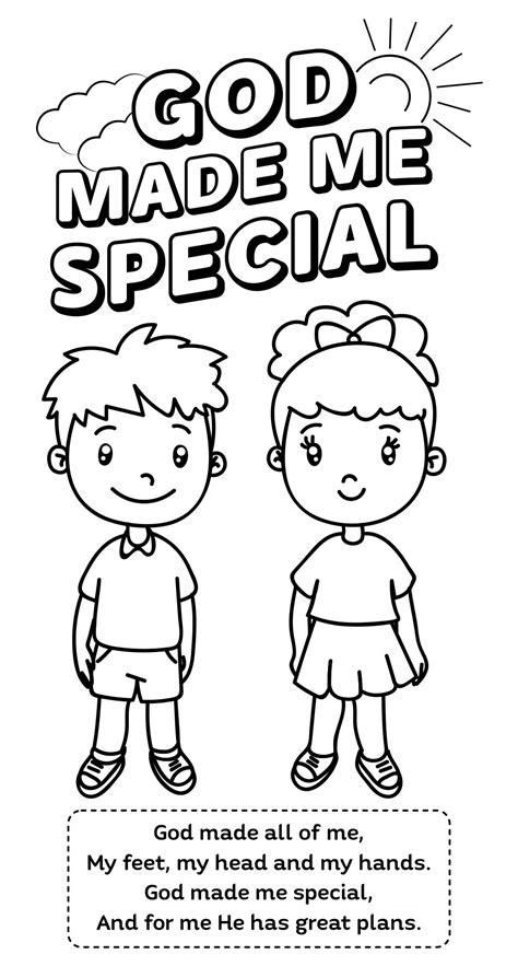 Download God Made Me Coloring Pages For Kids 