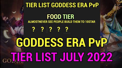Goddess Era Tier List