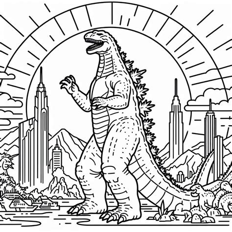 Godzilla Para Colorir