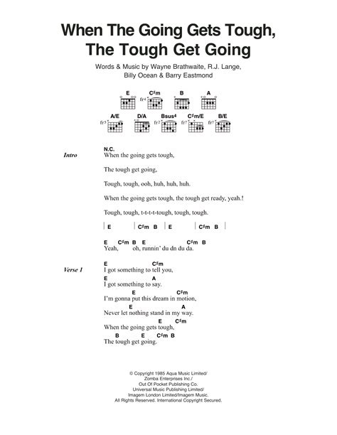 going gets tough lyrics