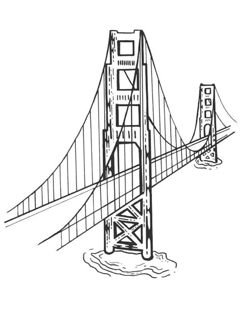 Golden Gate Bridge Coloring Page Free Printable Coloring Golden Gate Bridge Coloring Page - Golden Gate Bridge Coloring Page