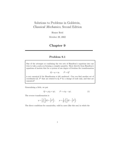 Full Download Goldstein Solutions Chapter 9 