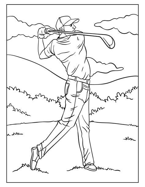 Golf Coloring Pages Printable Idea Free Download Tinamaze Golf Course Coloring Page - Golf Course Coloring Page