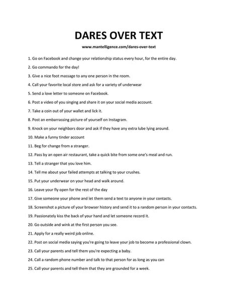 Good Dares Over Text