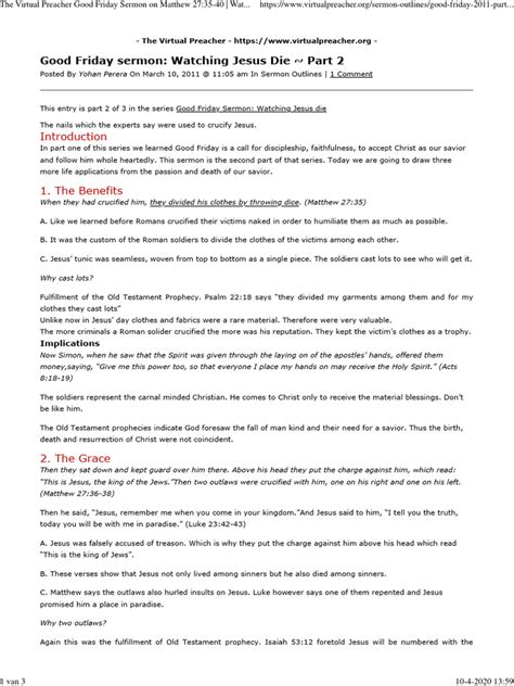 Good Friday Sermon