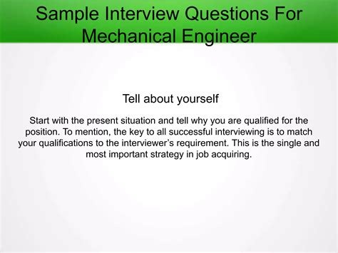Good Mechanical Engineer Interview Questions