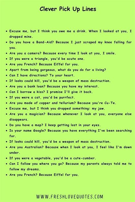Good Pick Up Lines