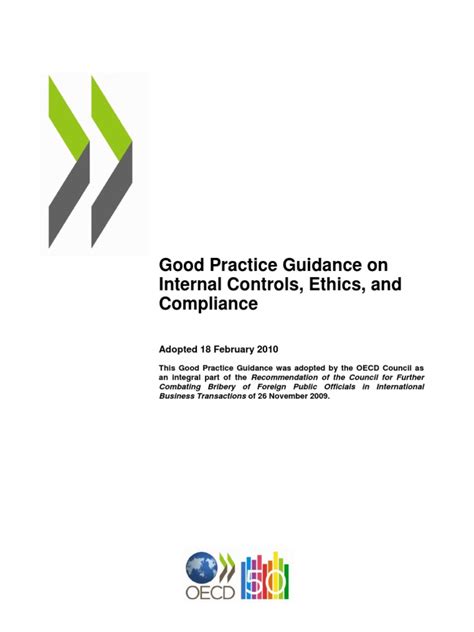 Good Practice Guidance On Internal Controls Ethics And