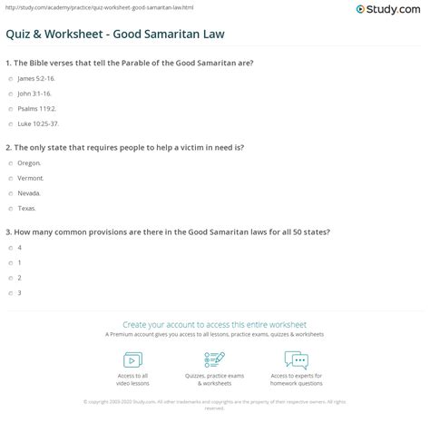 good samaritab law explained worksheet