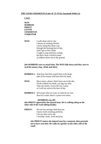 Good Samaritan Play Script
