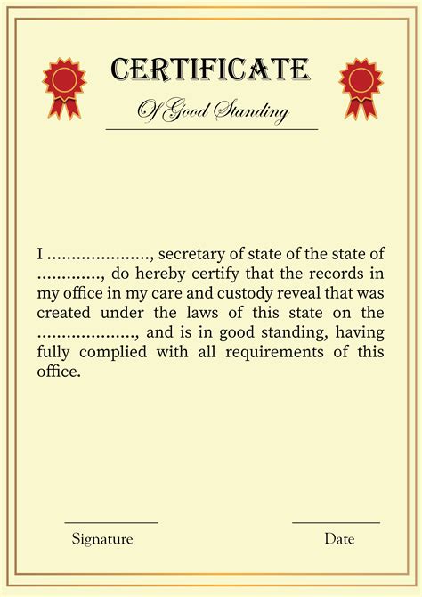 good standing certificate sample for nurses