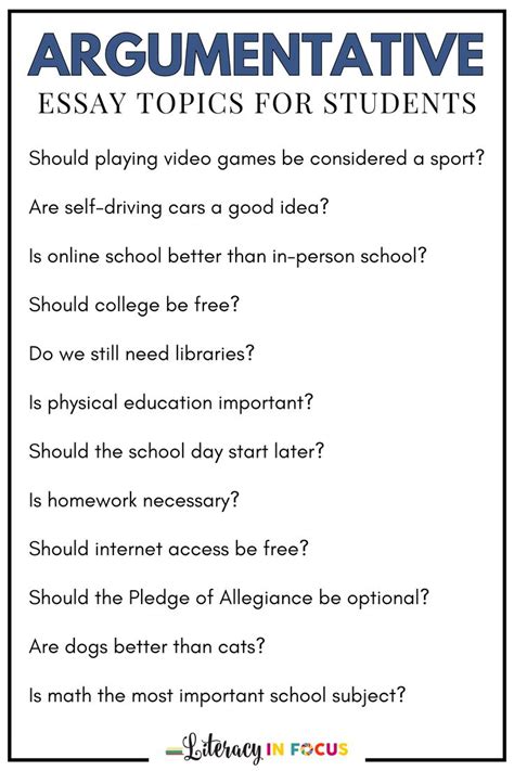 Read Good Argumentative Paper Topics 