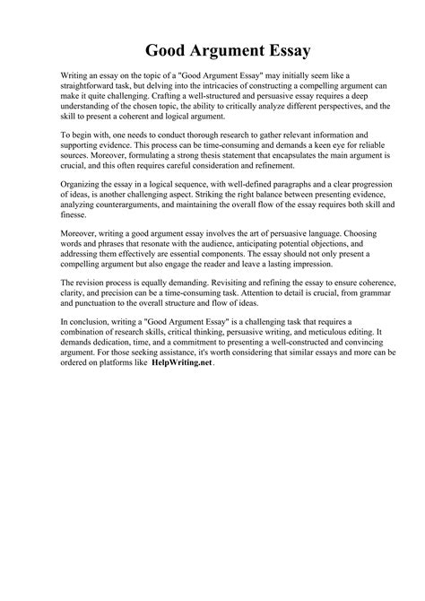 Download Good Argumentative Papers 