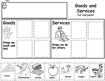 Goods And Services Cut And Paste Activity For Goods And Services 2nd Grade - Goods And Services 2nd Grade
