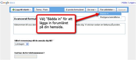 google docs formulär