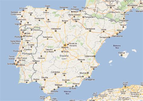 Google Map Of Spain And Portugal